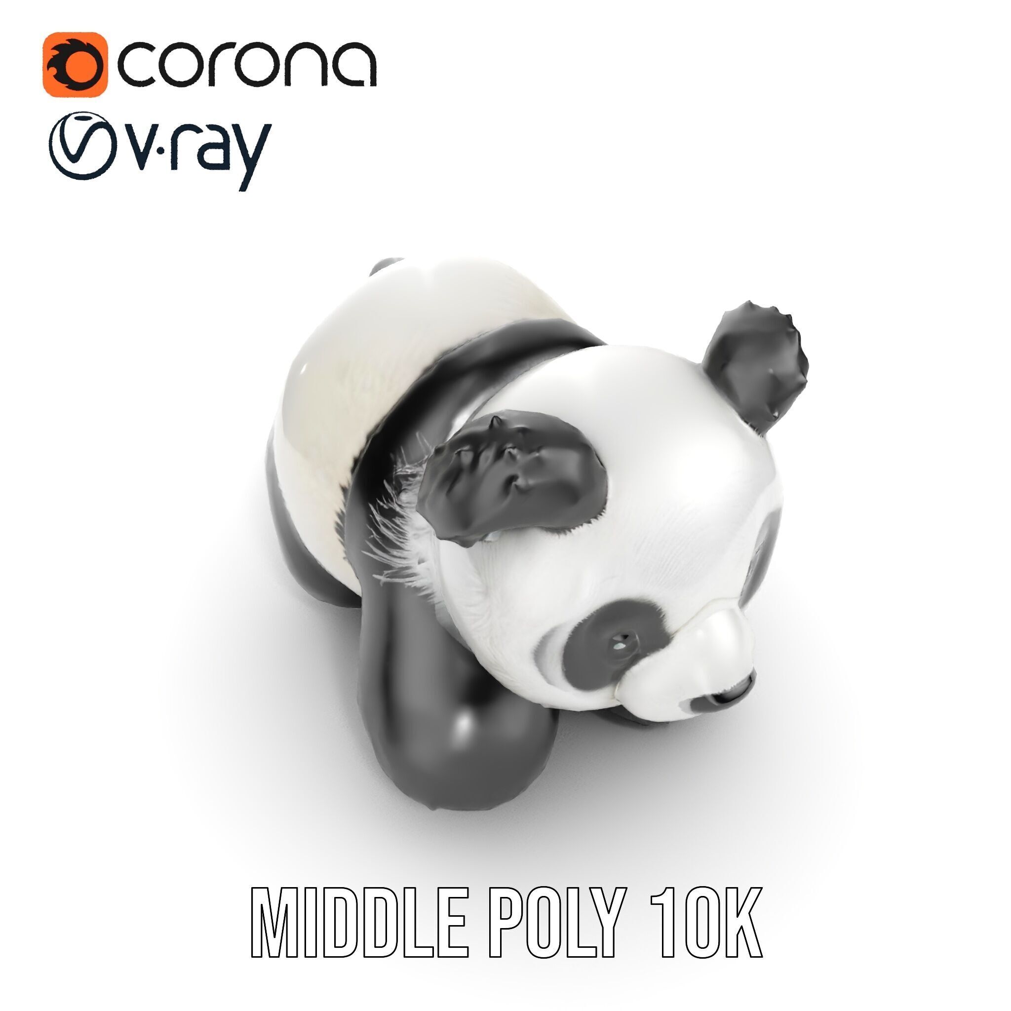 Panda Plush Toy Model Pack Low-poly 3D model_15