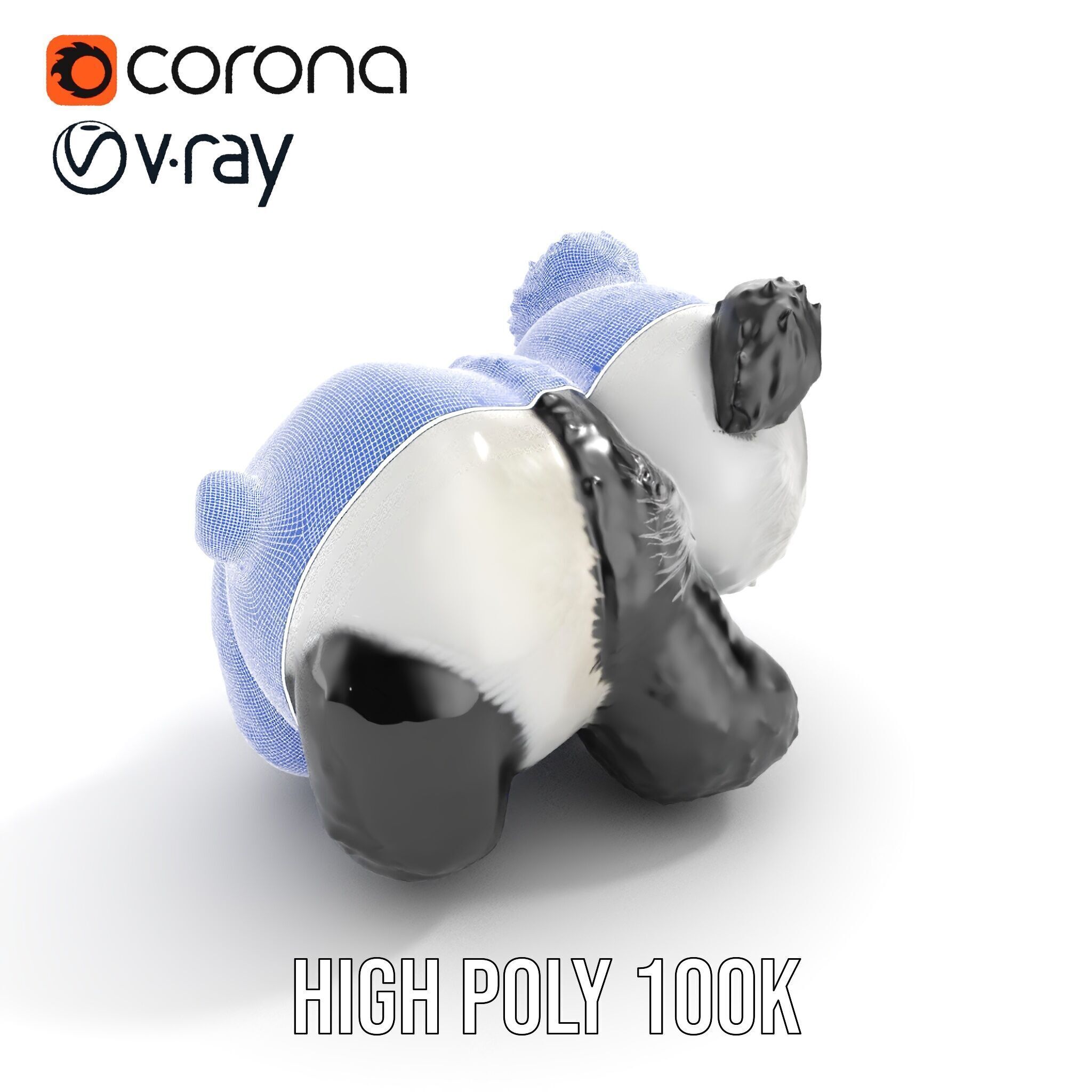 Panda Plush Toy Model Pack Low-poly 3D model_33