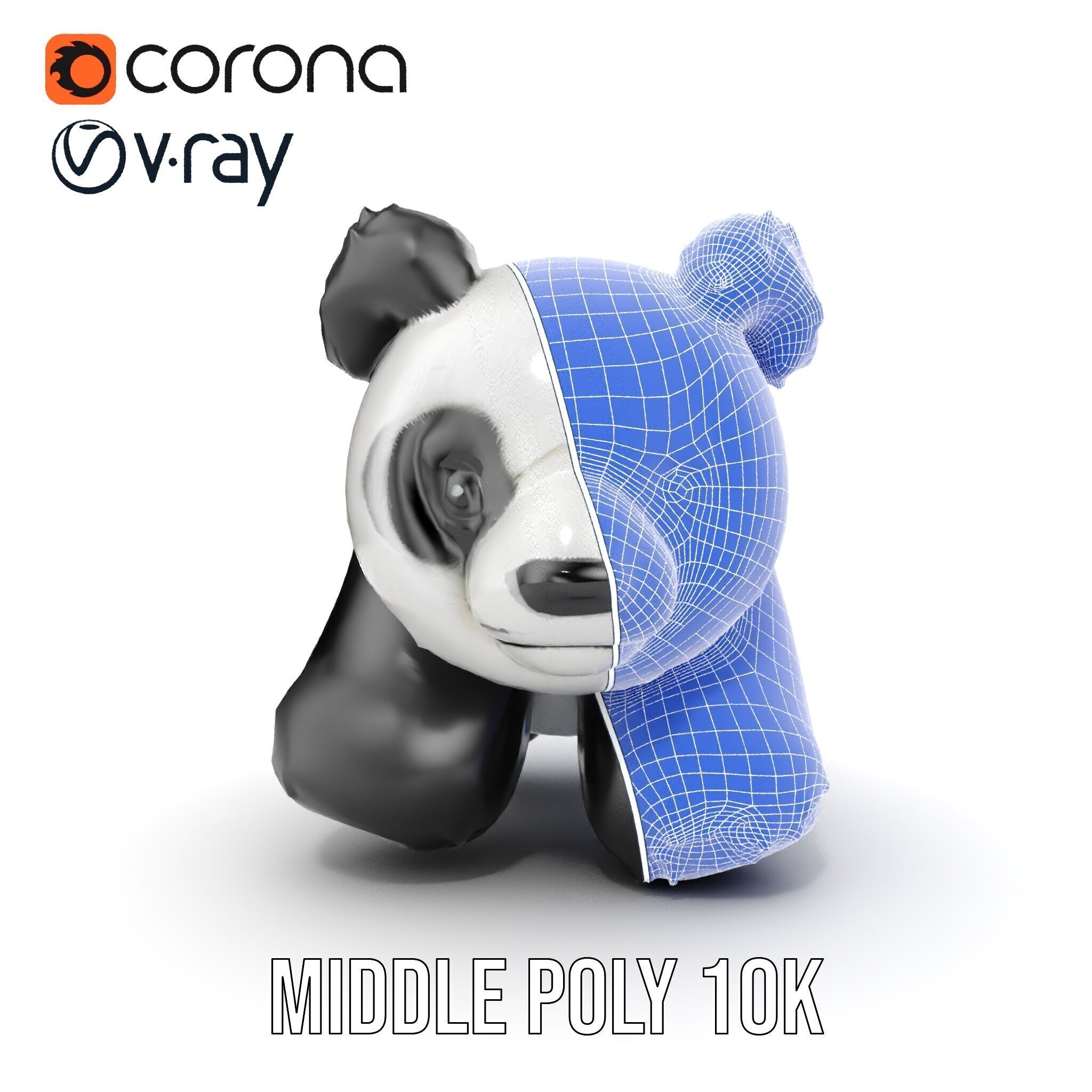 Panda Plush Toy Model Pack Low-poly 3D model_22