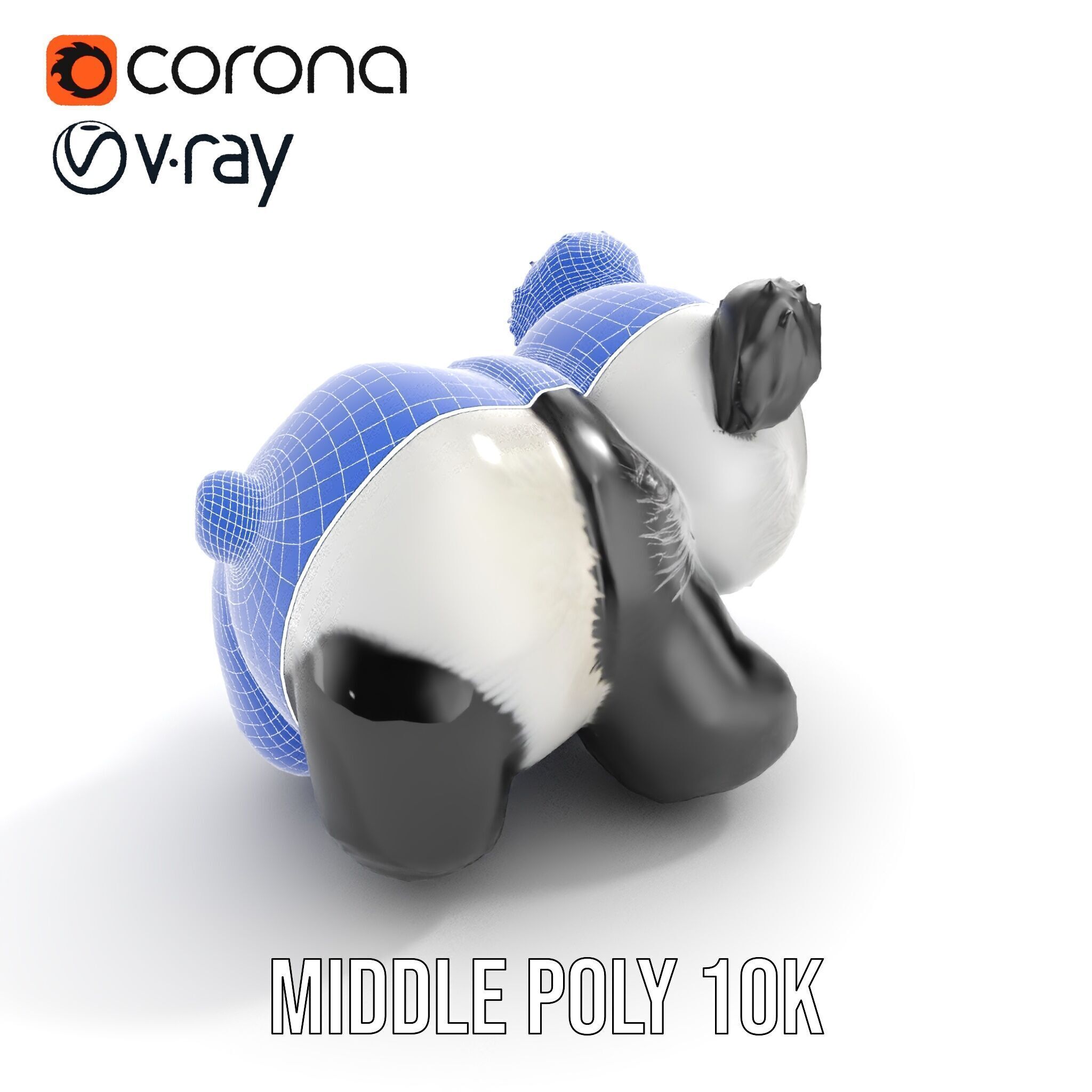Panda Plush Toy Model Pack Low-poly 3D model_28