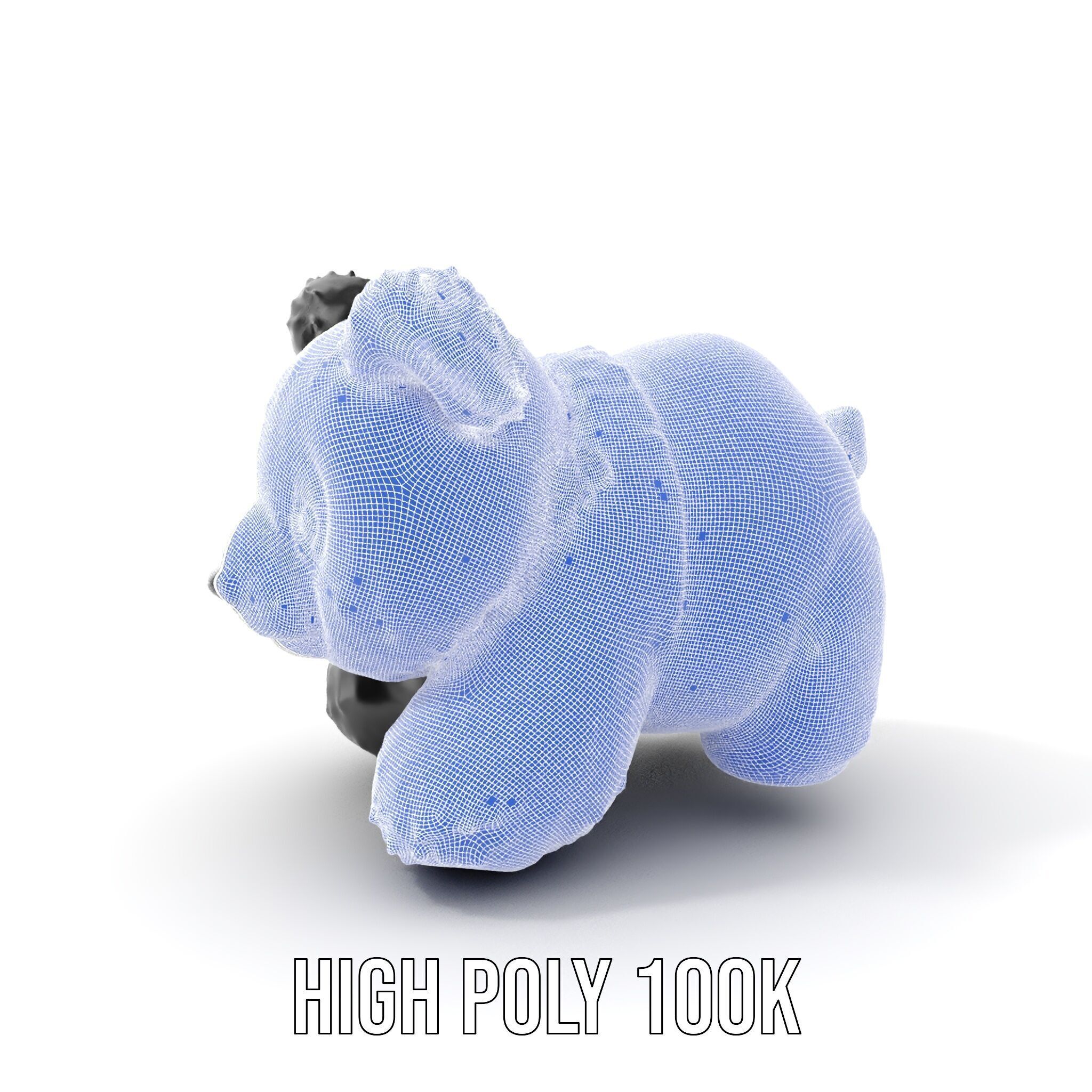 Panda Plush Toy Model Pack Low-poly 3D model_4