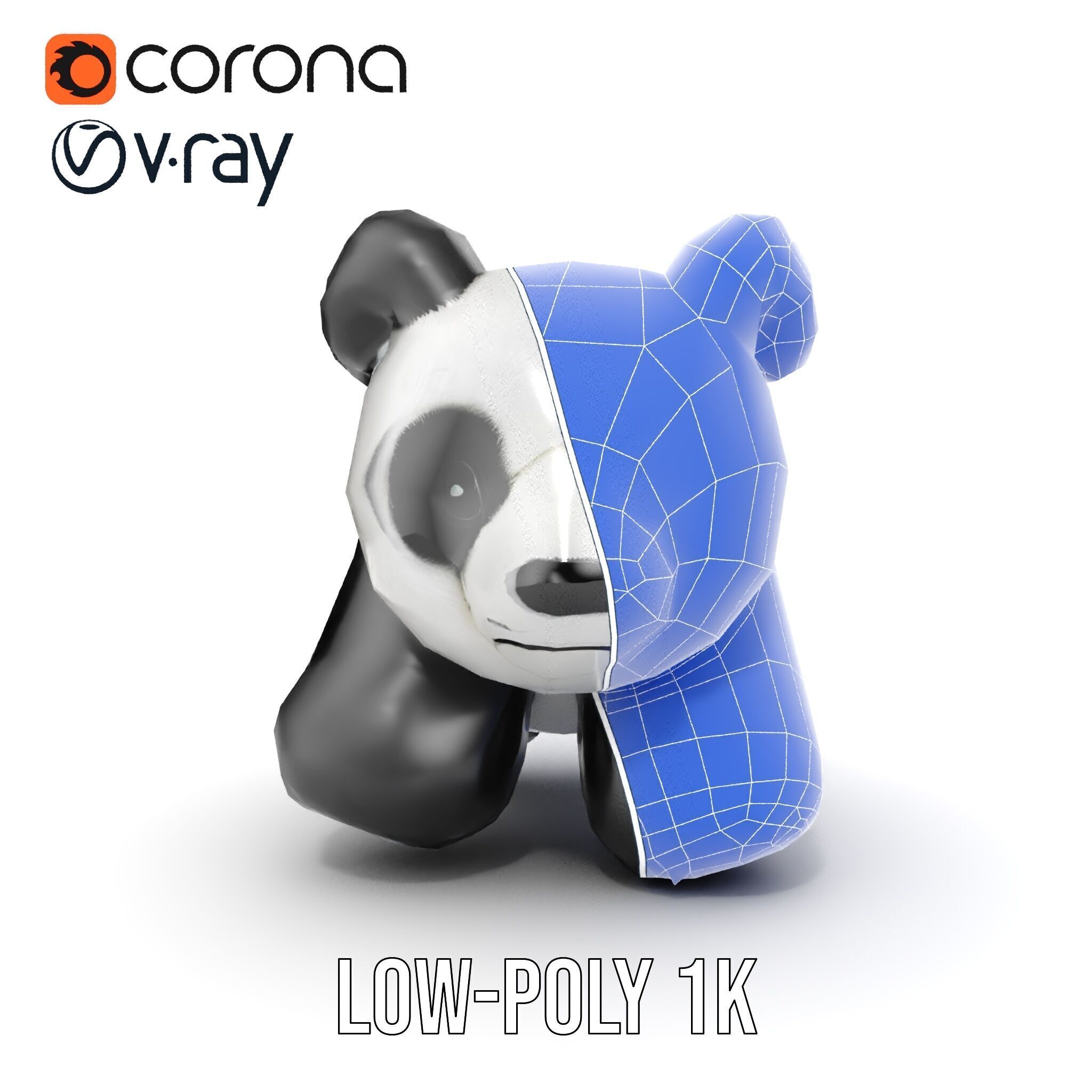 Panda Plush Toy Model Pack Low-poly 3D model_23