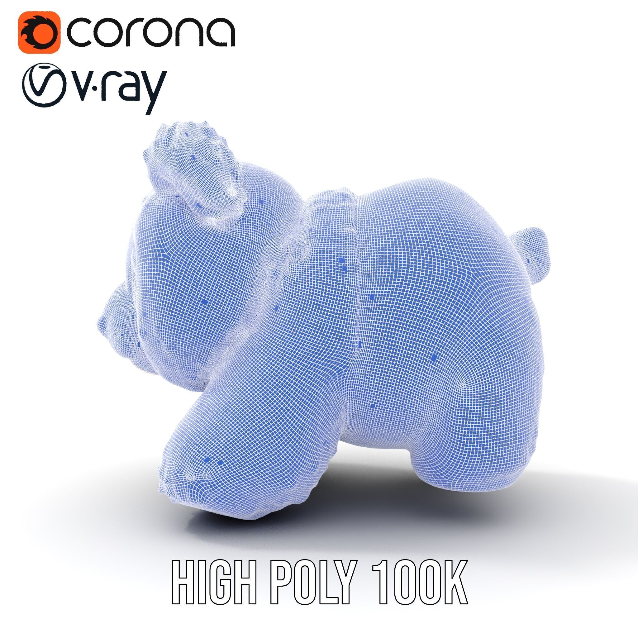 Panda Plush Toy Model Pack Low-poly 3D model_30