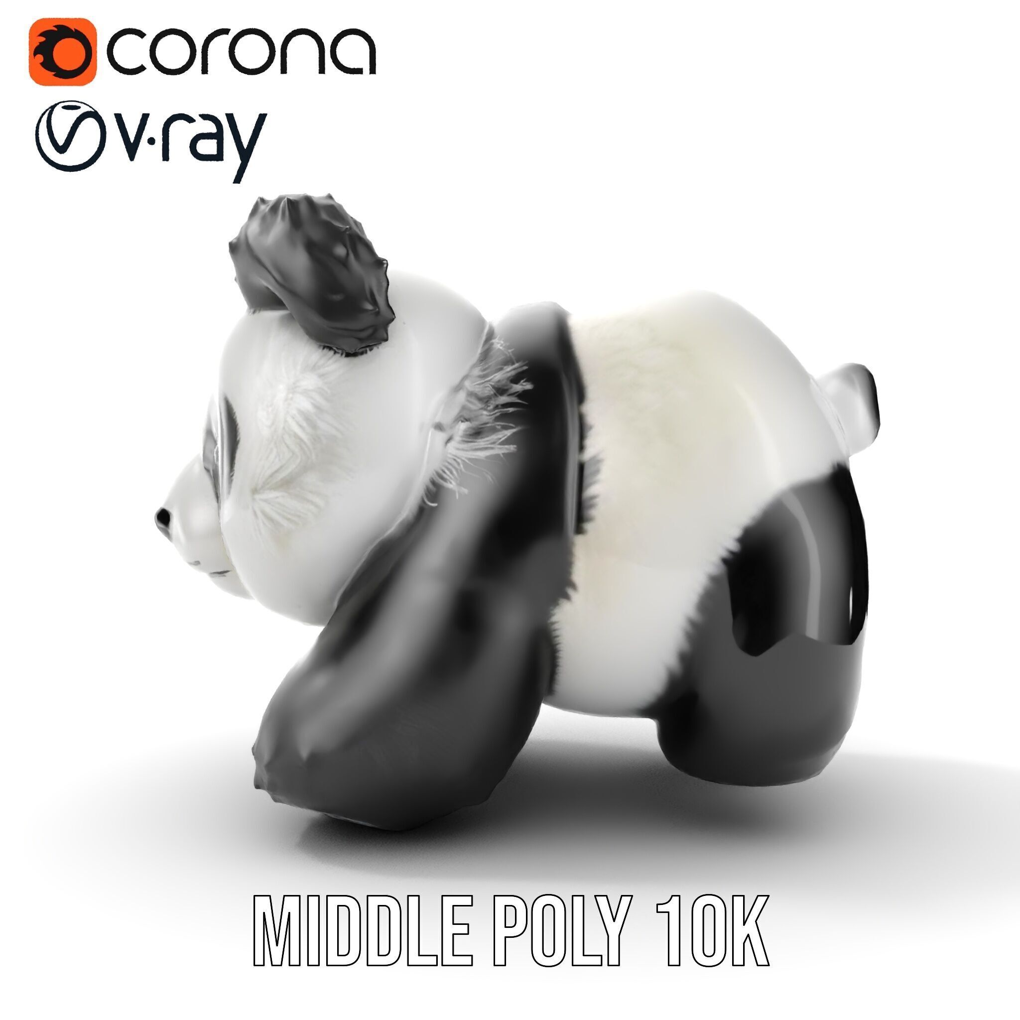 Panda Plush Toy Model Pack Low-poly 3D model_12
