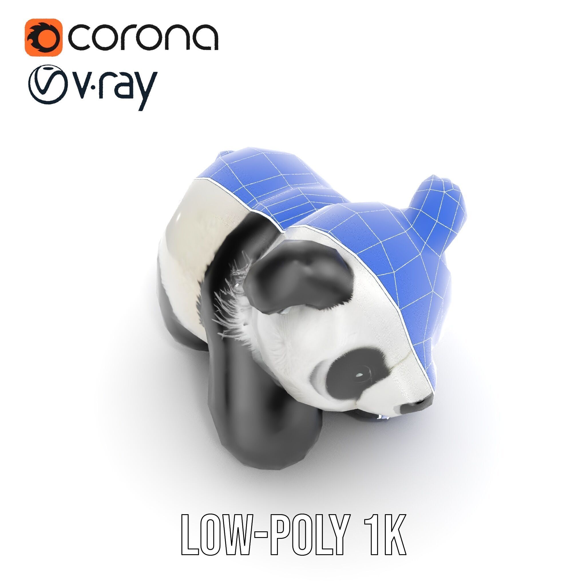 Panda Plush Toy Model Pack Low-poly 3D model_18