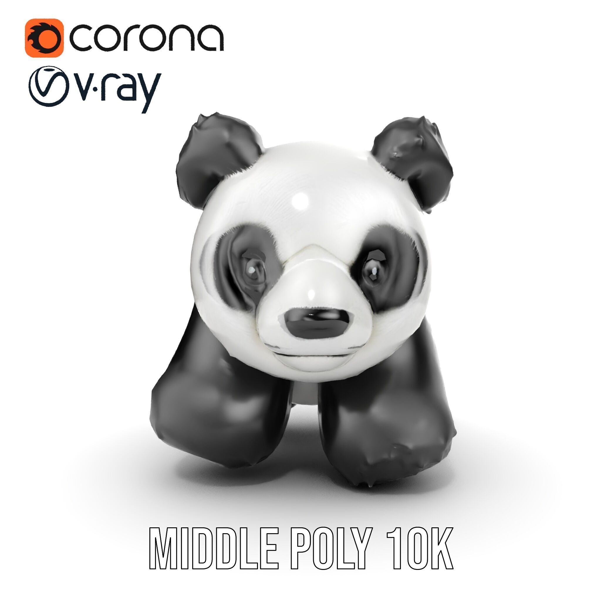 Panda Plush Toy Model Pack Low-poly 3D model_25