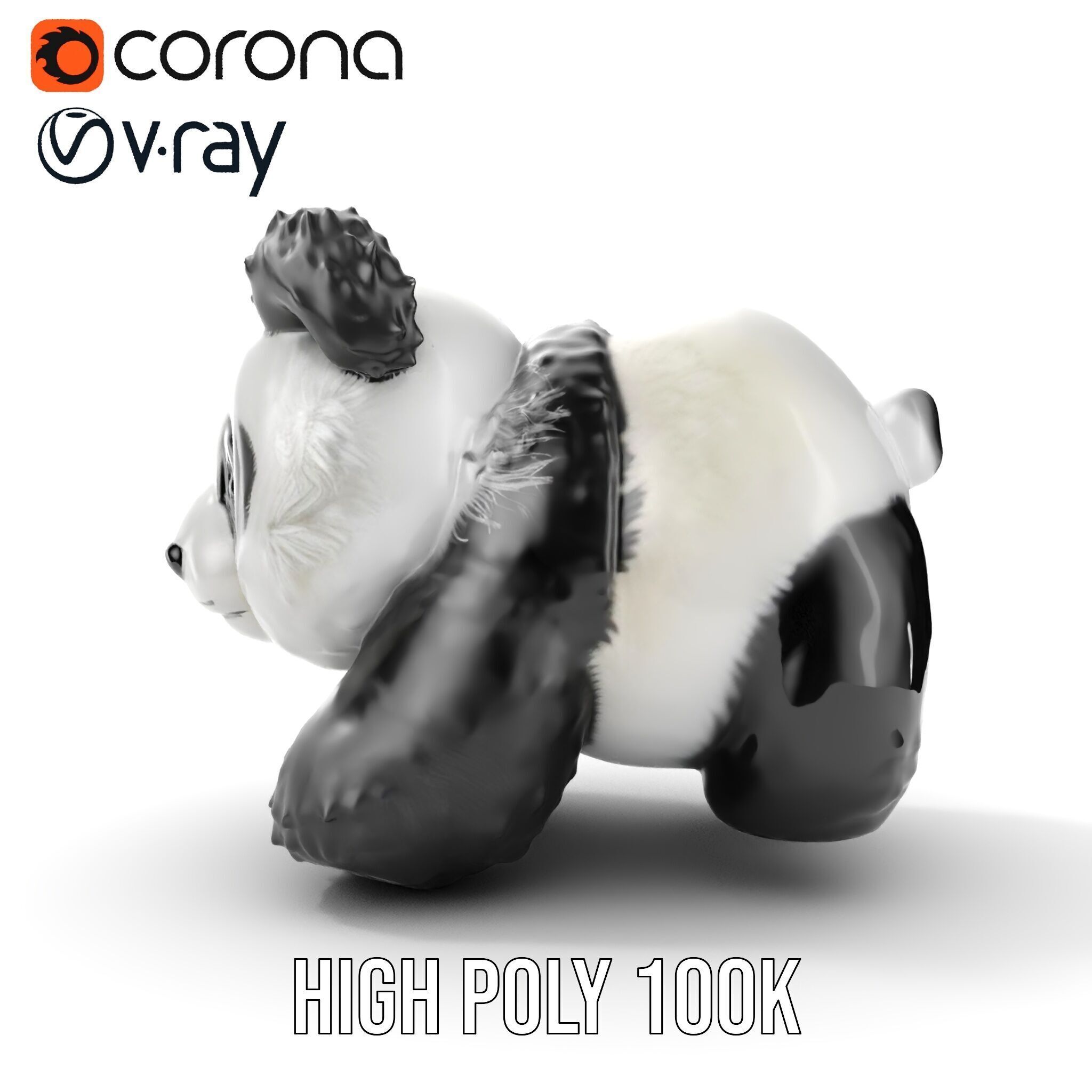 Panda Plush Toy Model Pack Low-poly 3D model_24