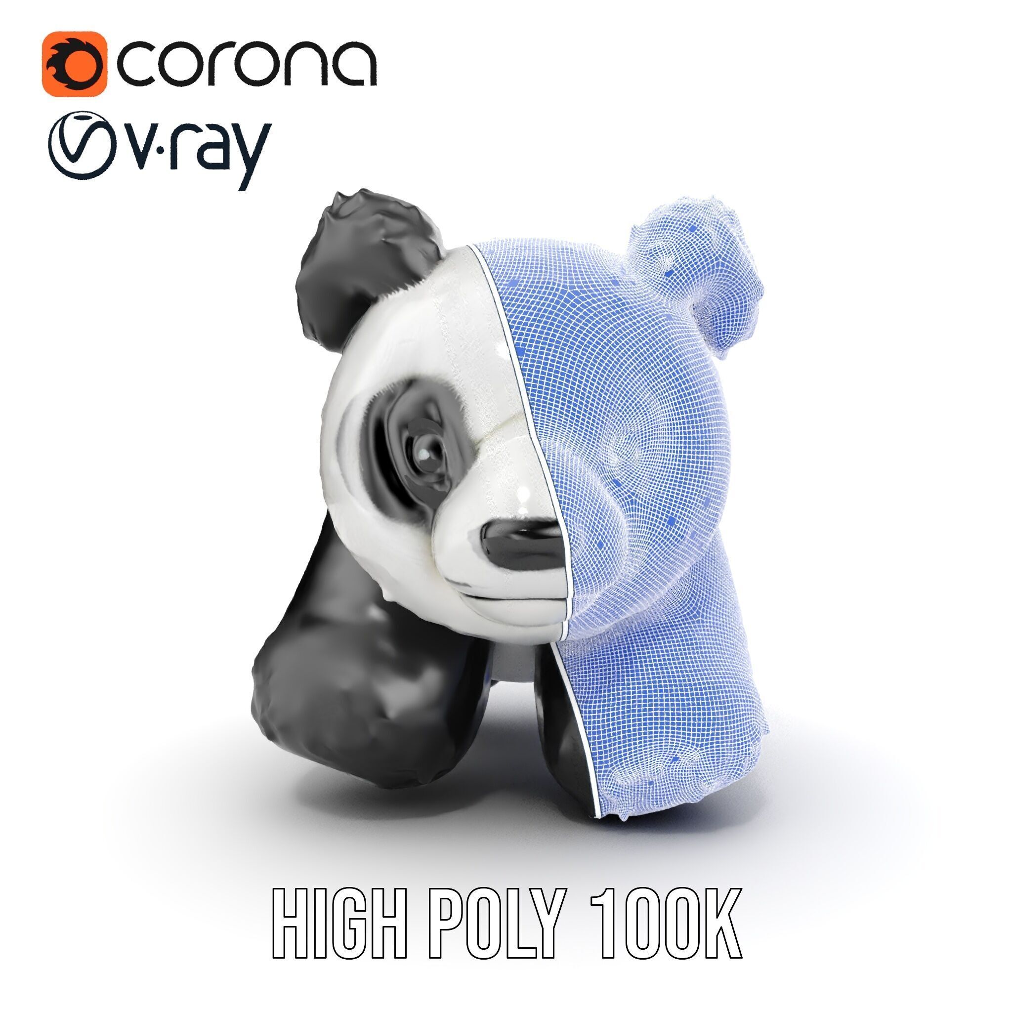 Panda Plush Toy Model Pack Low-poly 3D model_36