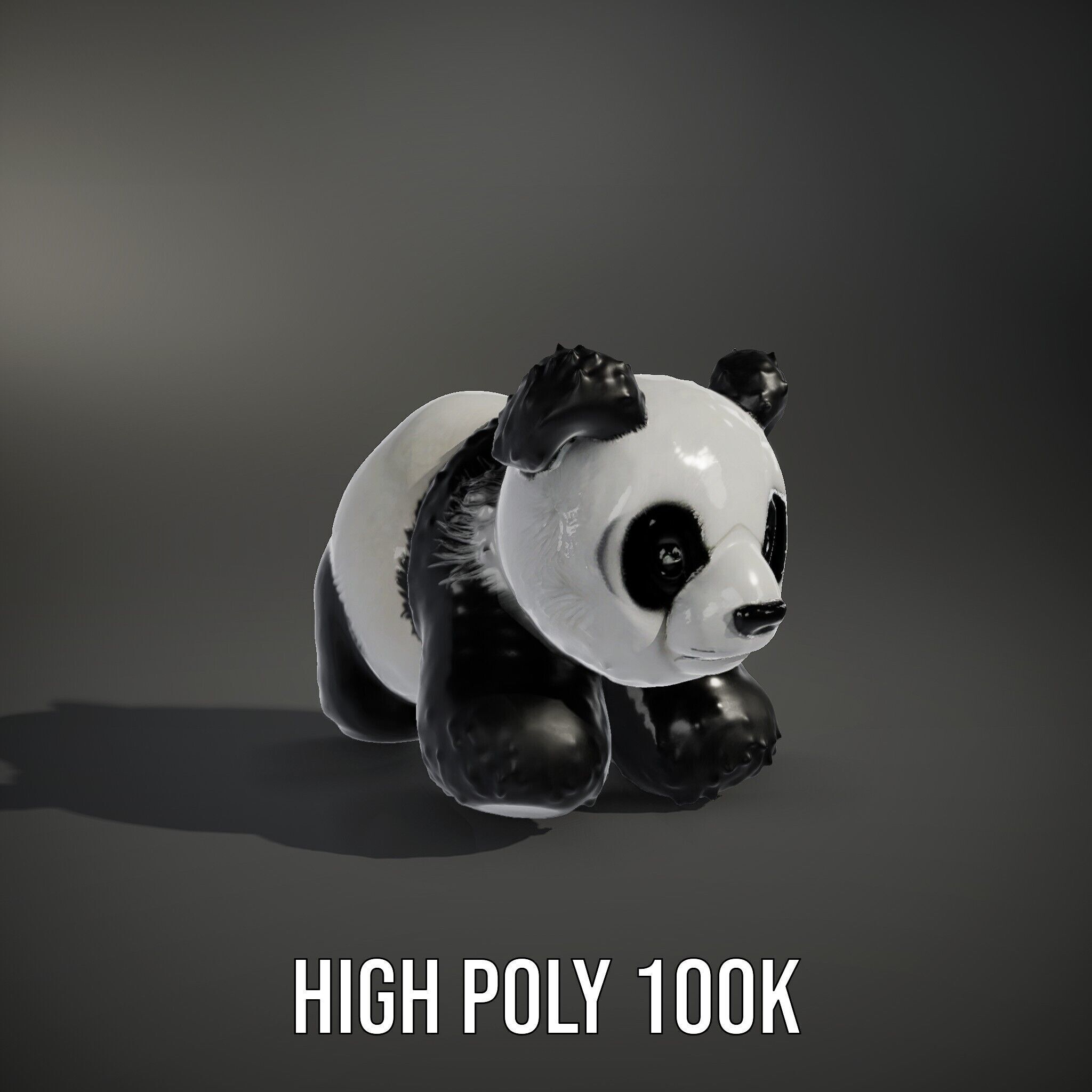 Panda Plush Toy Model Pack Low-poly 3D model_8