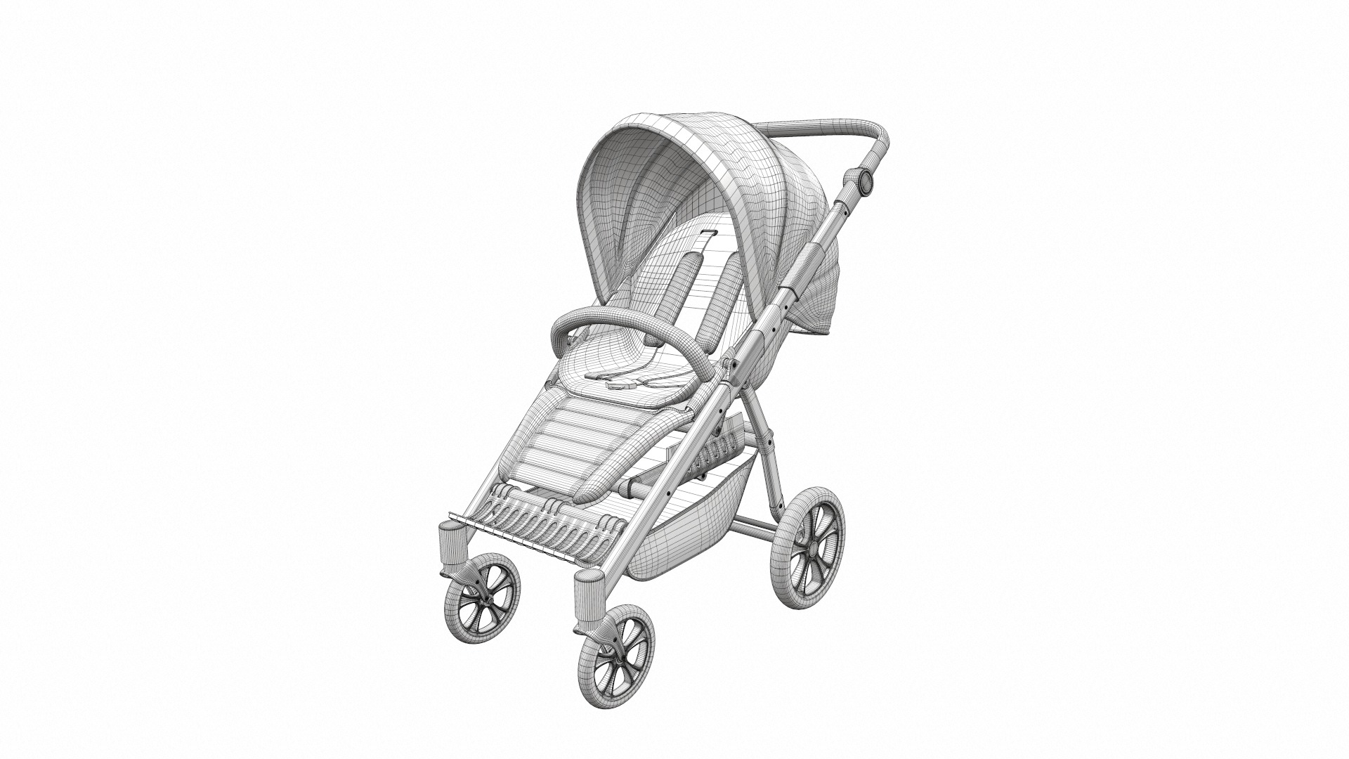 Baby stroller set 12 3D Model Collection_47
