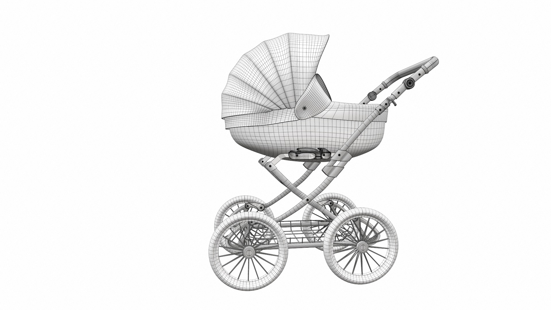 Baby stroller set 12 3D Model Collection_42