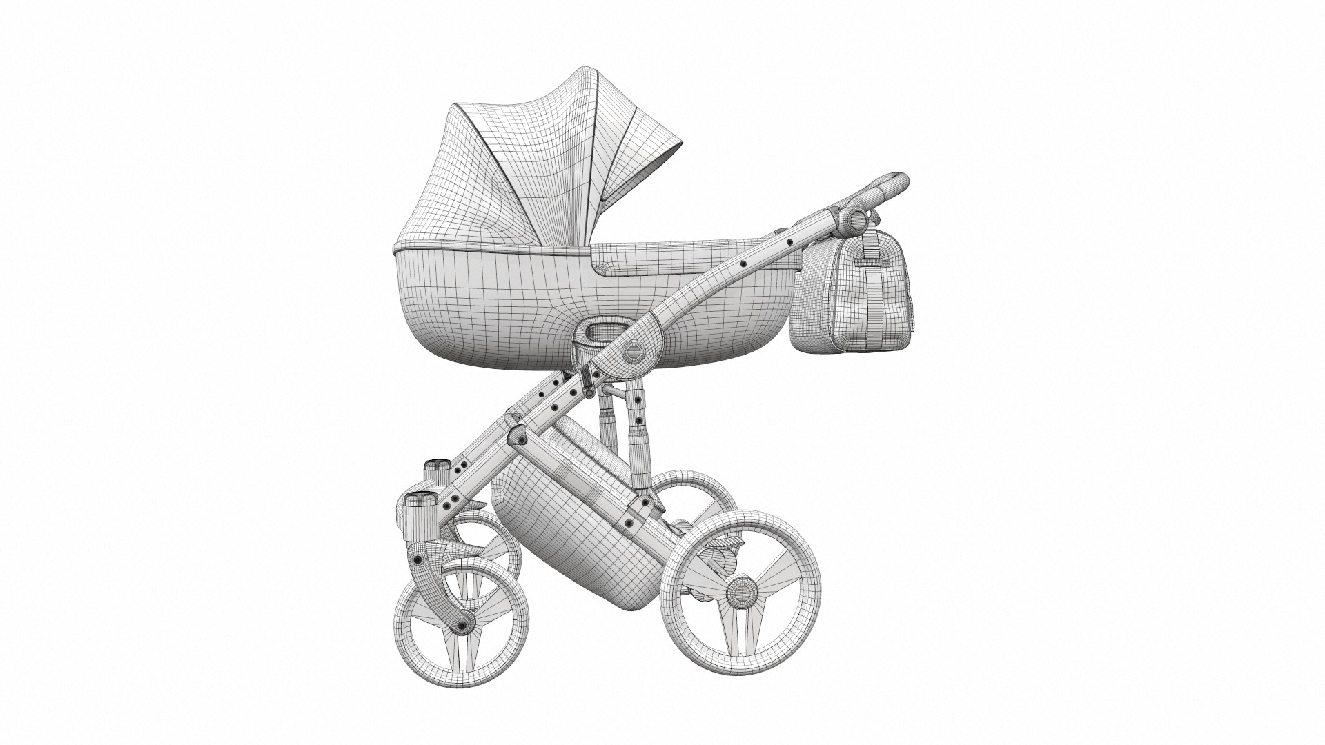 Baby stroller set 12 3D Model Collection_41