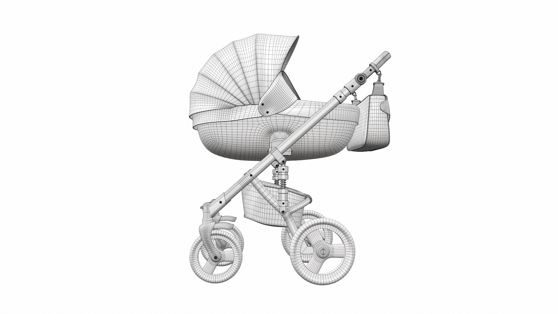 Baby stroller set 12 3D Model Collection_40