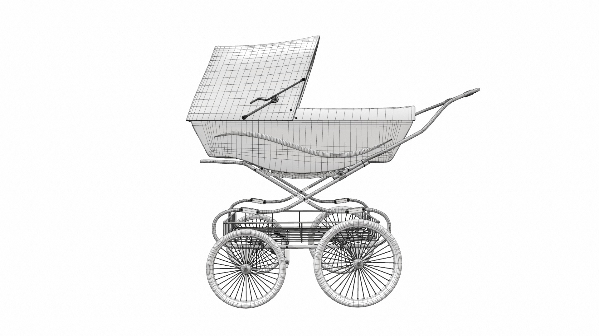 Baby stroller set 12 3D Model Collection_45