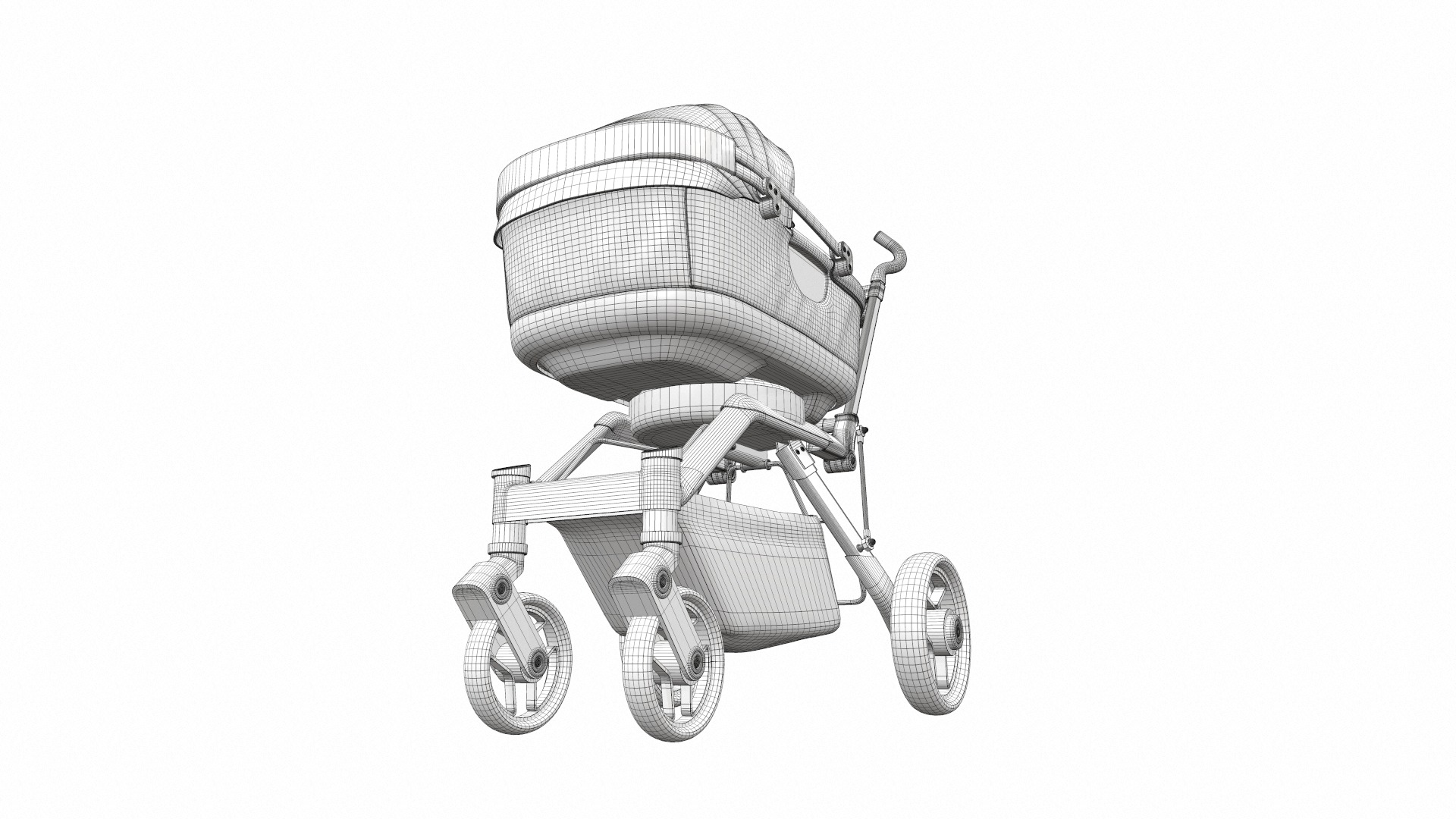 Baby stroller set 12 3D Model Collection_43