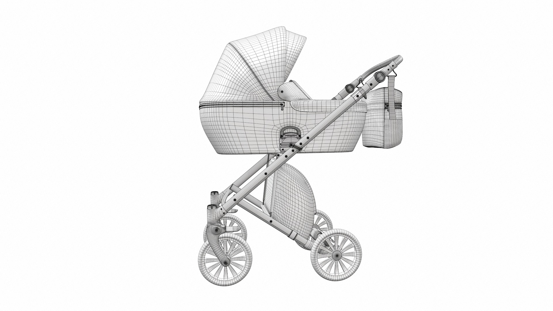 Baby stroller set 12 3D Model Collection_46