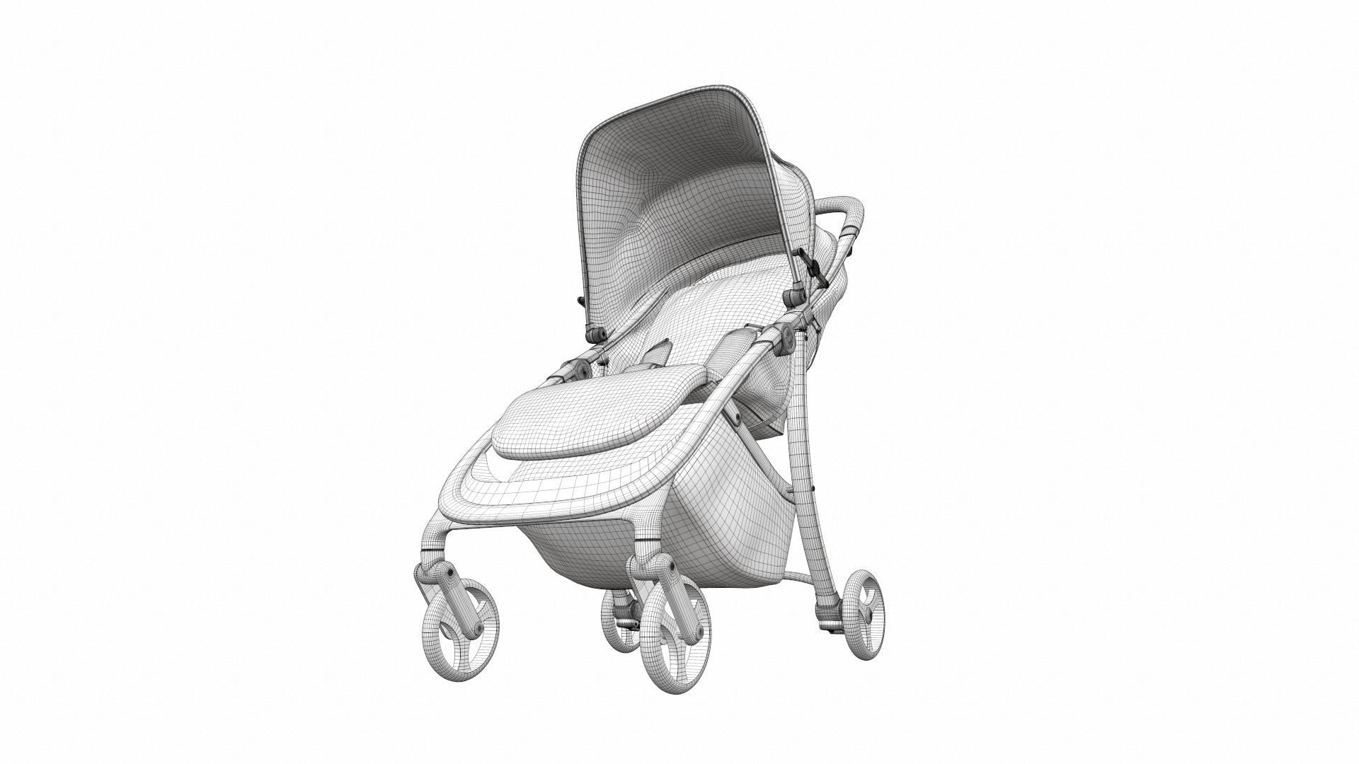 Baby stroller set 12 3D Model Collection_38