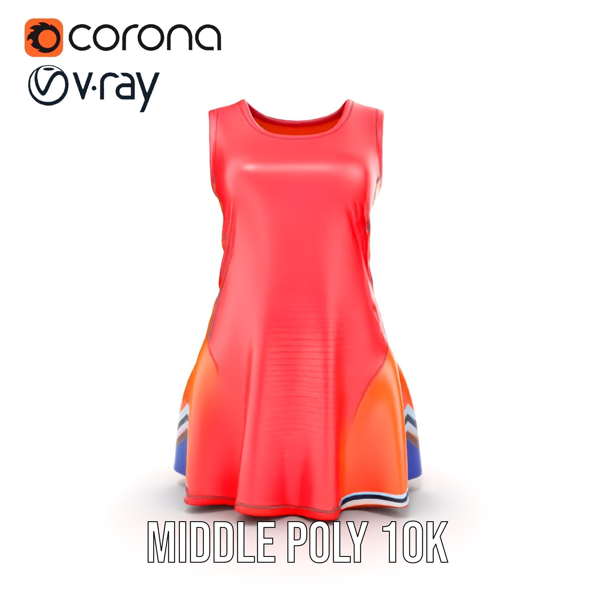 Athletic Dress Model Pack for Sportswear Designs Low-poly 3D model_12