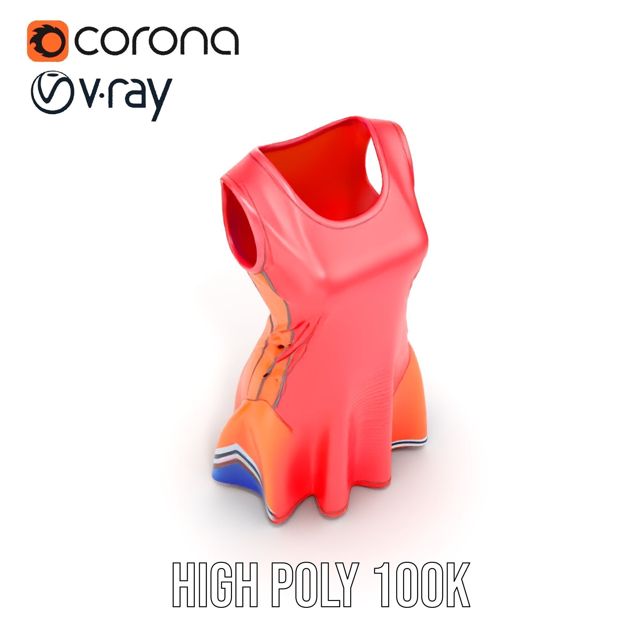 Athletic Dress Model Pack for Sportswear Designs Low-poly 3D model_32