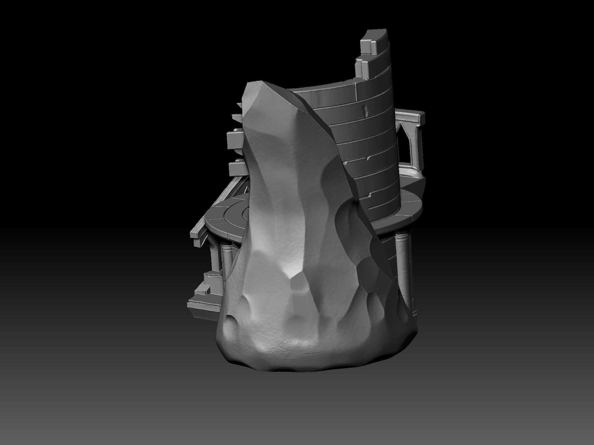 Ancient Circular Ruins with Stairs 3D  STL OBJ FBX 3D print model_1