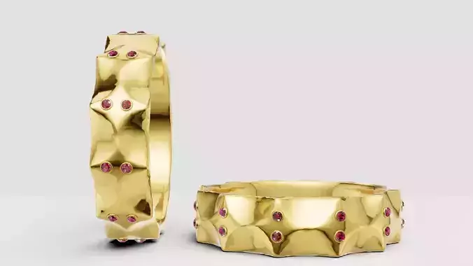 geometric gold ring 3D printable model       3D print model