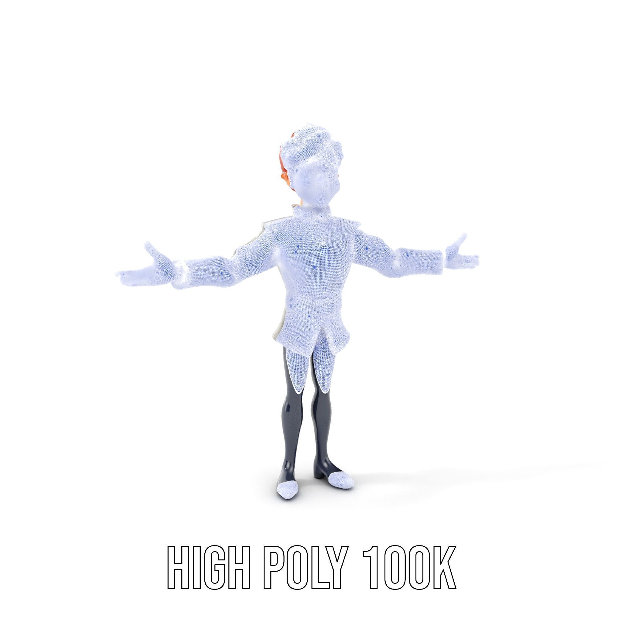 Animated Young Guard Character Rigged and Animated Low-poly 3D model_4