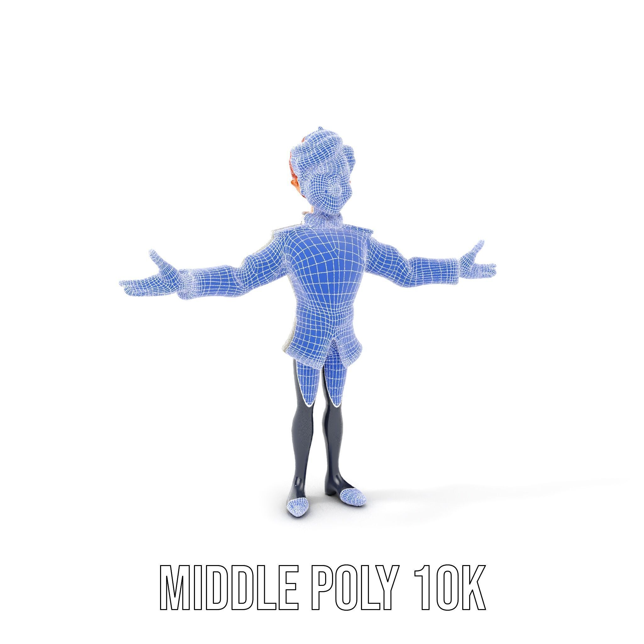 Animated Young Guard Character Rigged and Animated Low-poly 3D model_31