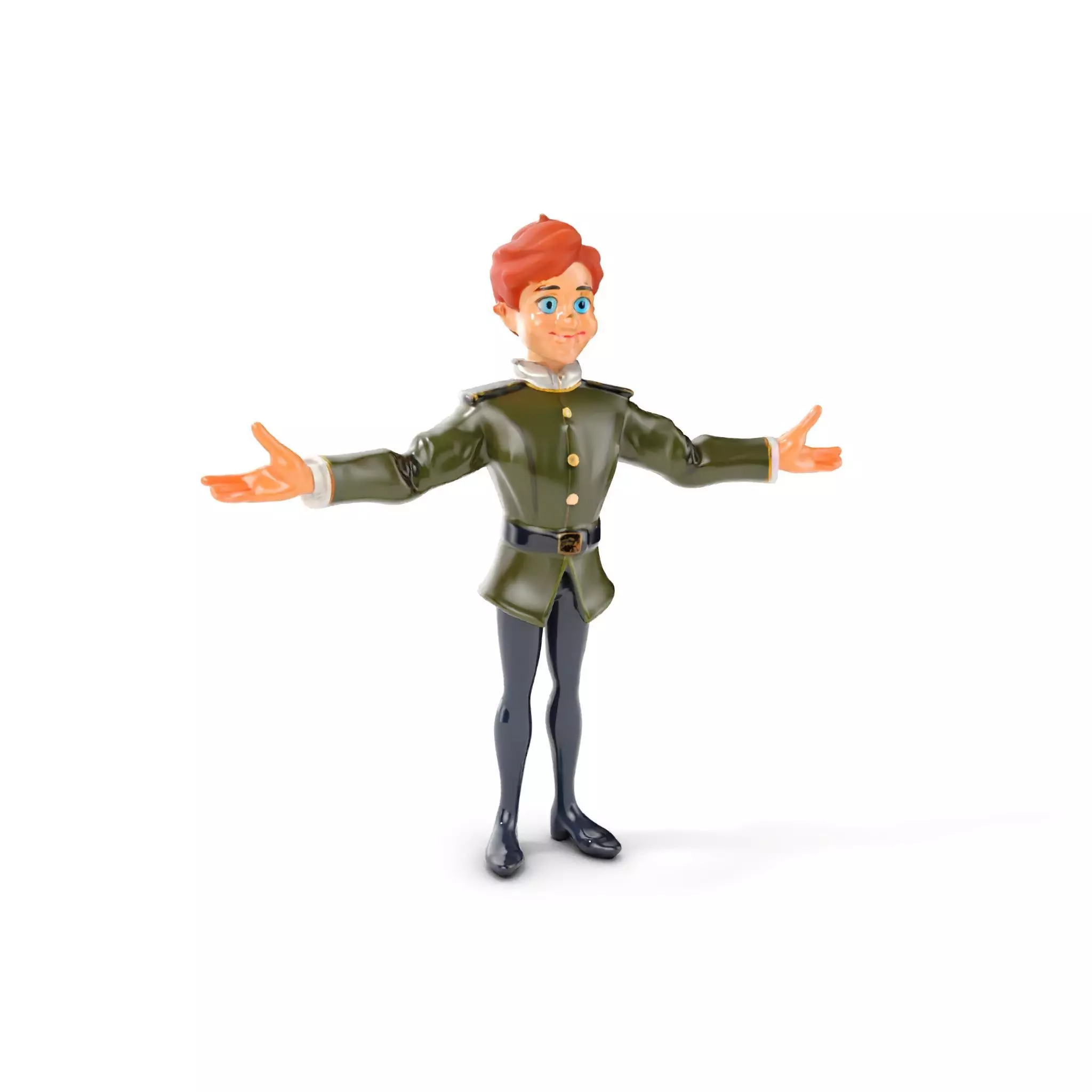 Animated Young Guard Character Rigged and Animated Low-poly 3D model_0