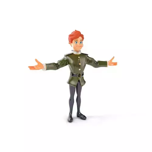 Animated Young Guard Character Rigged and Animated Low-poly 3D model