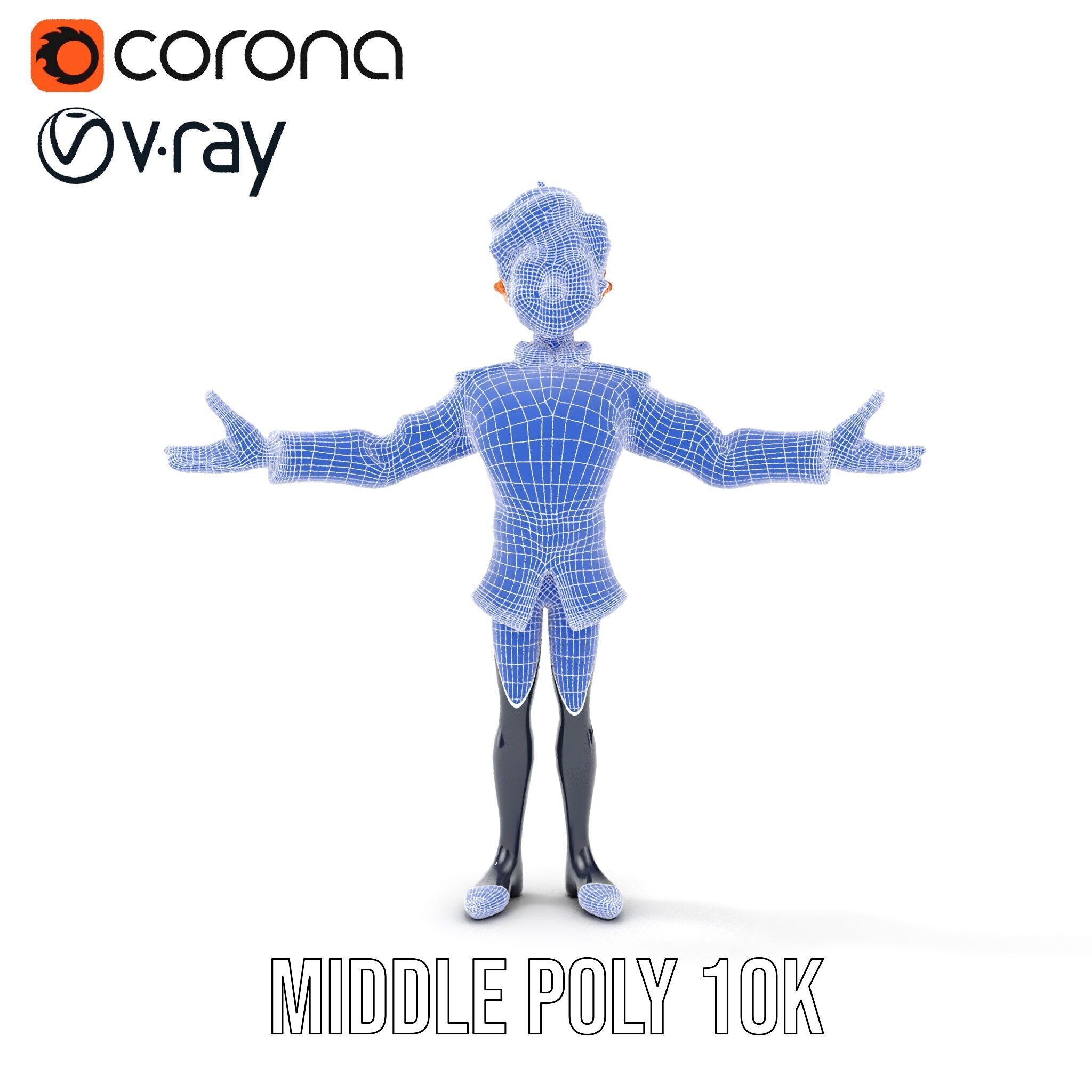 Animated Young Guard Character Rigged and Animated Low-poly 3D model_28