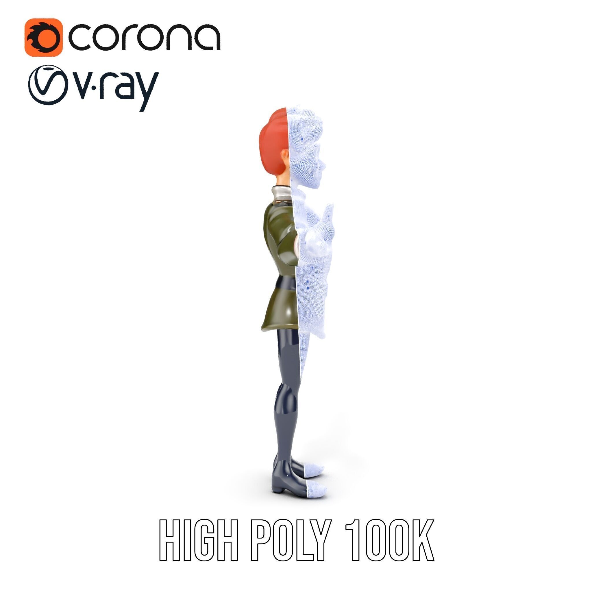 Animated Young Guard Character Rigged and Animated Low-poly 3D model_37