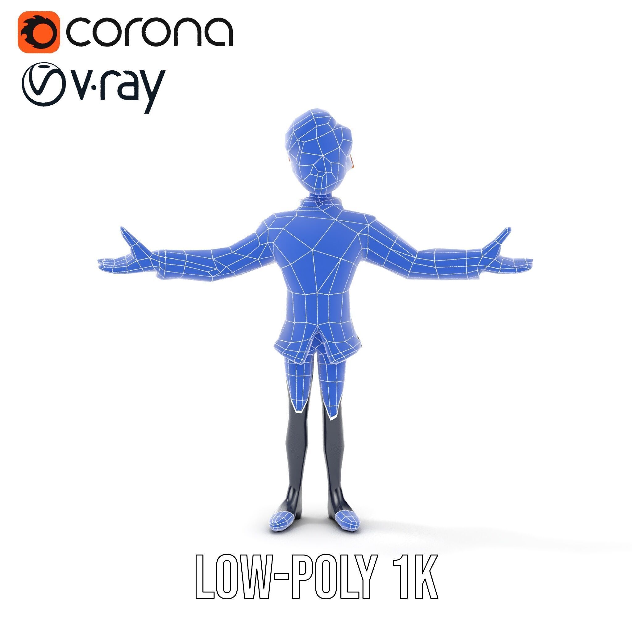 Animated Young Guard Character Rigged and Animated Low-poly 3D model_29