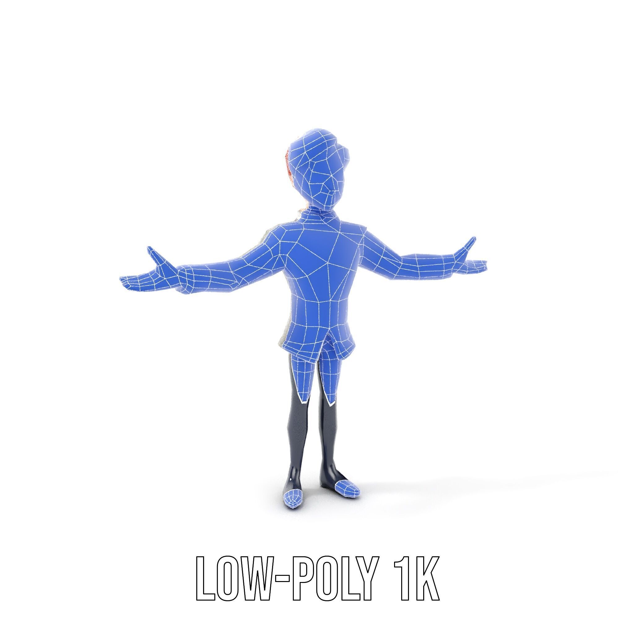 Animated Young Guard Character Rigged and Animated Low-poly 3D model_13