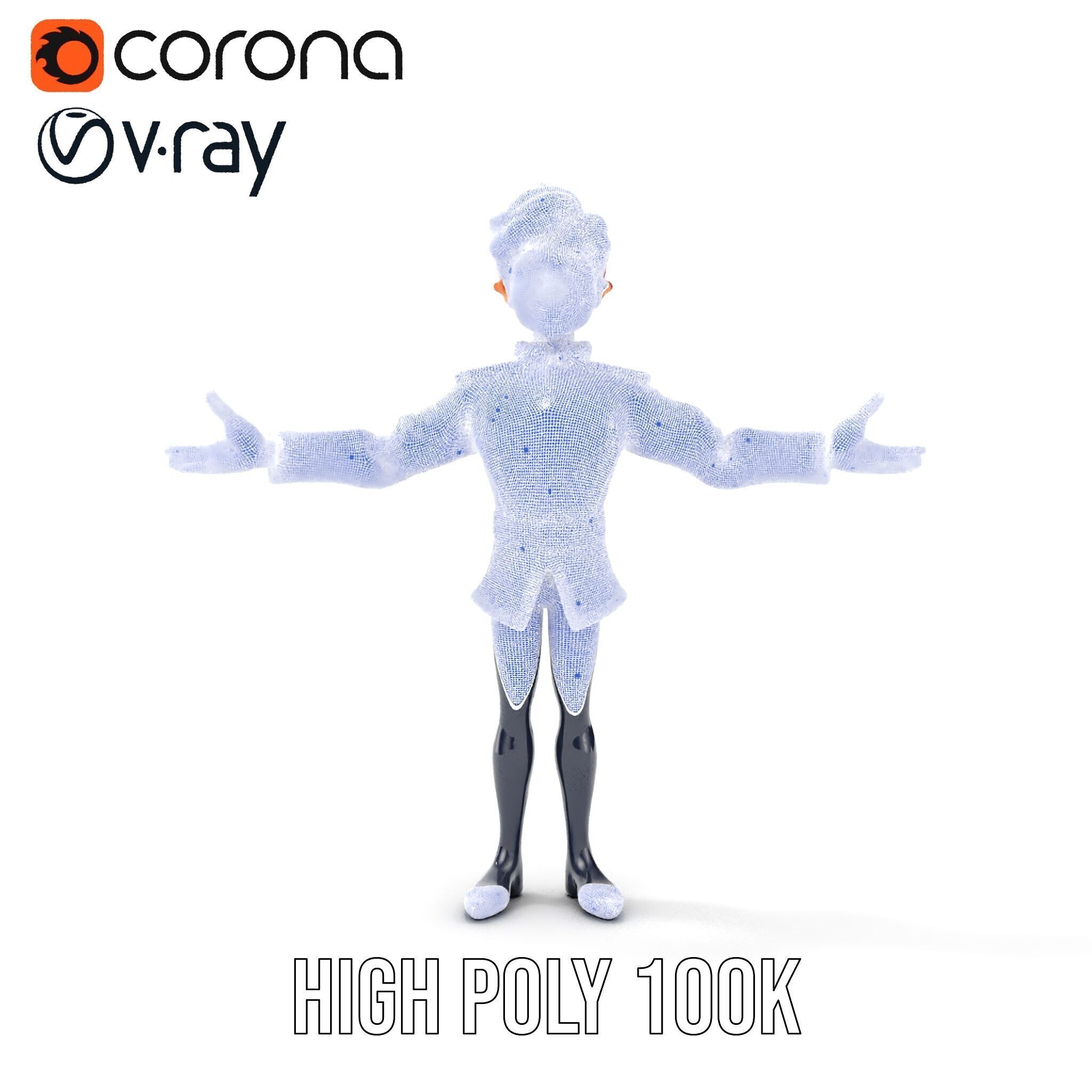 Animated Young Guard Character Rigged and Animated Low-poly 3D model_39