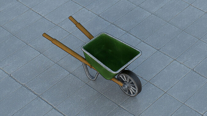 Wheelbarrow Low-poly 3D model