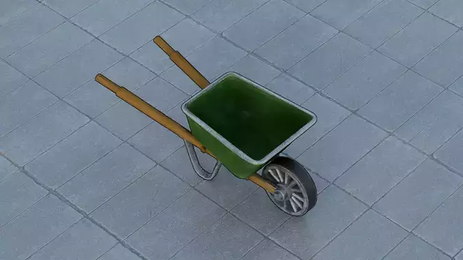 Wheelbarrow Low-poly 3D model