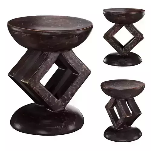 Carved-Wood African Stool 1