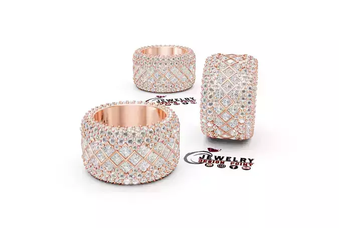 Custom Princess Diamond Eternity Band - Wedding Band