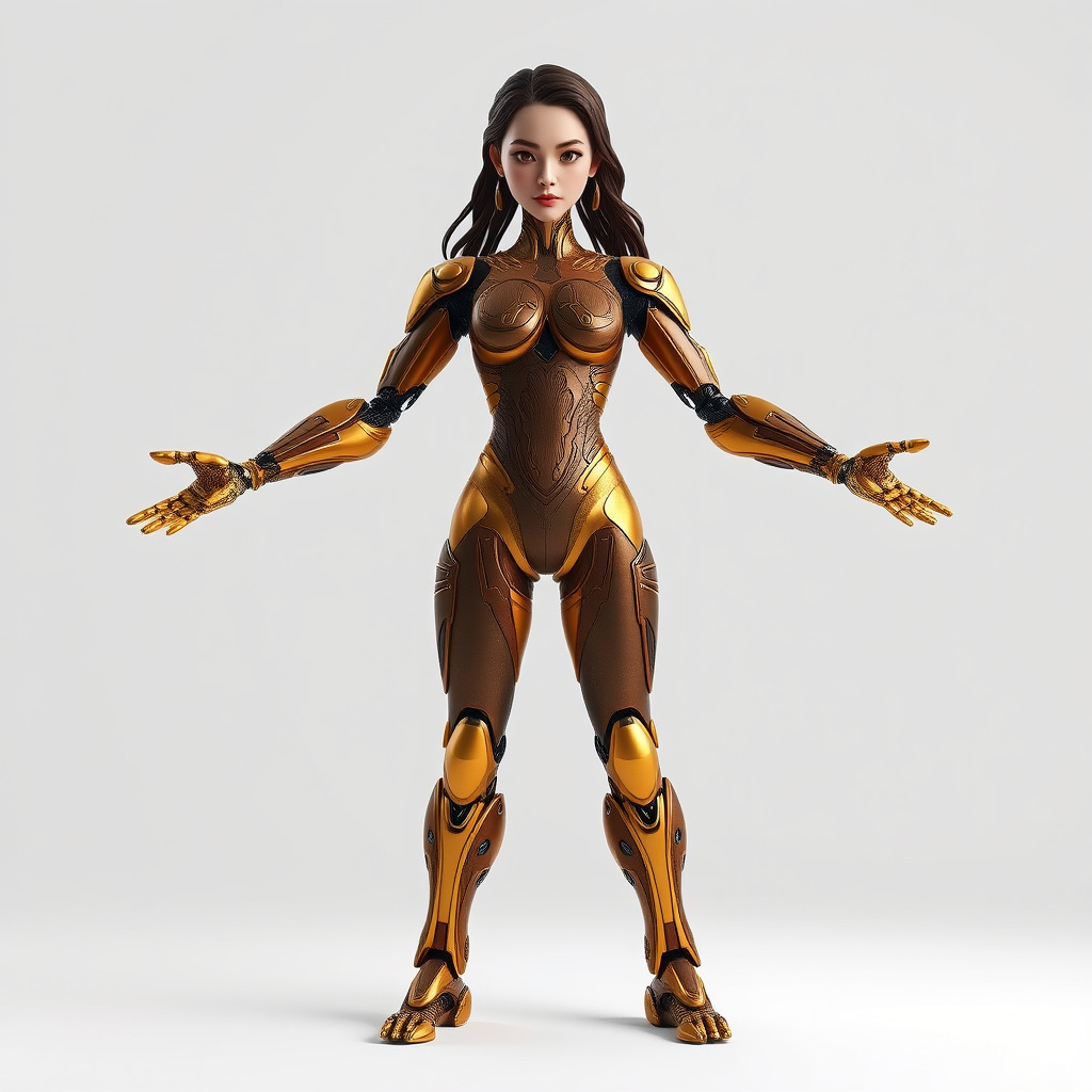 Cyber Warrior Futuristic Female Rigged and Animated D Charact... Low-poly 3D model_2