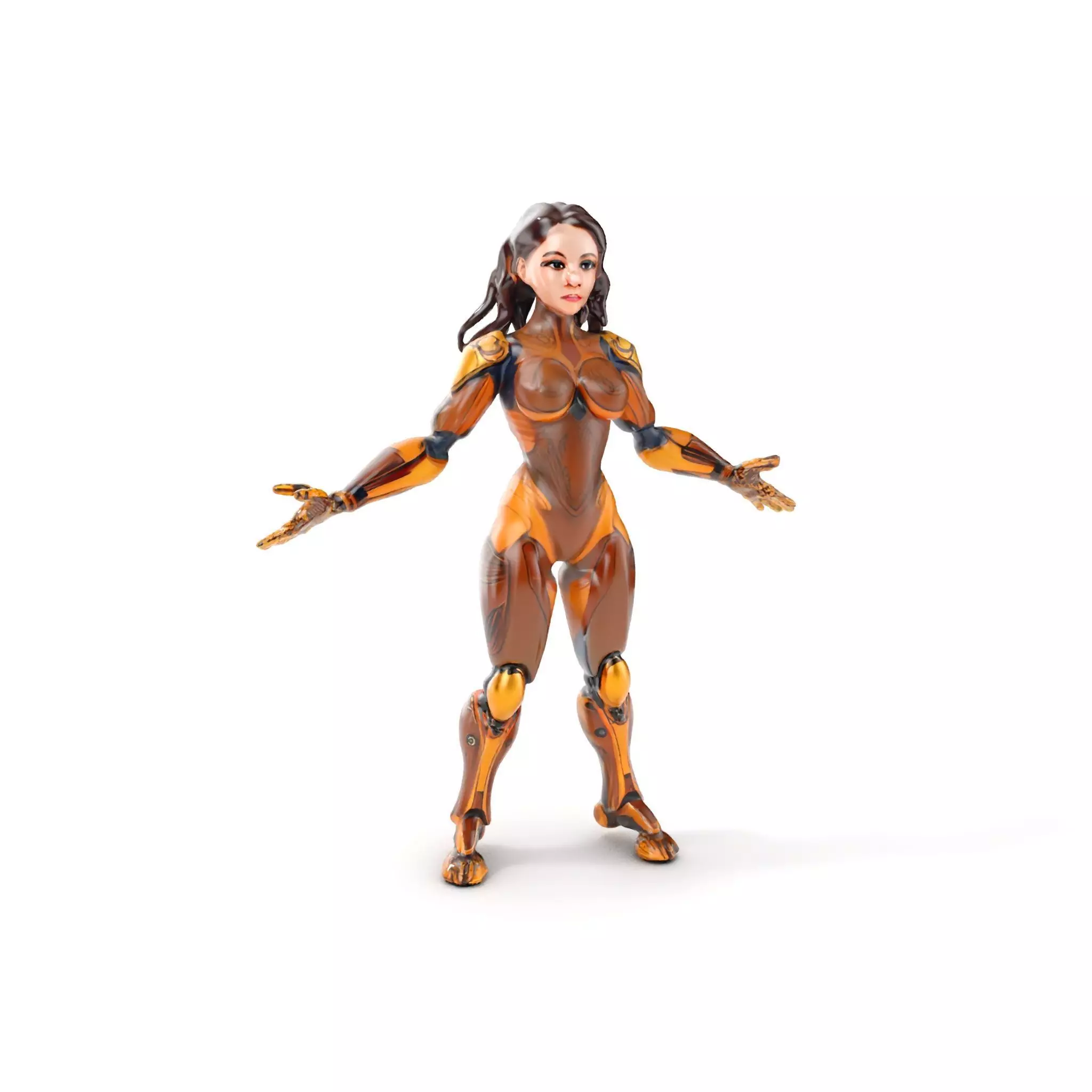 Cyber Warrior Futuristic Female Rigged and Animated D Charact... Low-poly 3D model_0