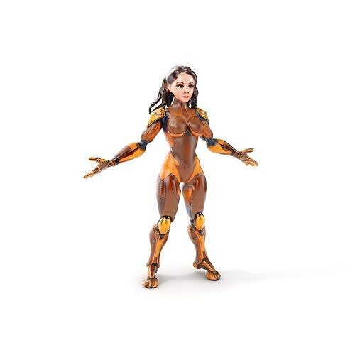 Cyber Warrior Futuristic Female Rigged and Animated D Charact... Low-poly 3D model