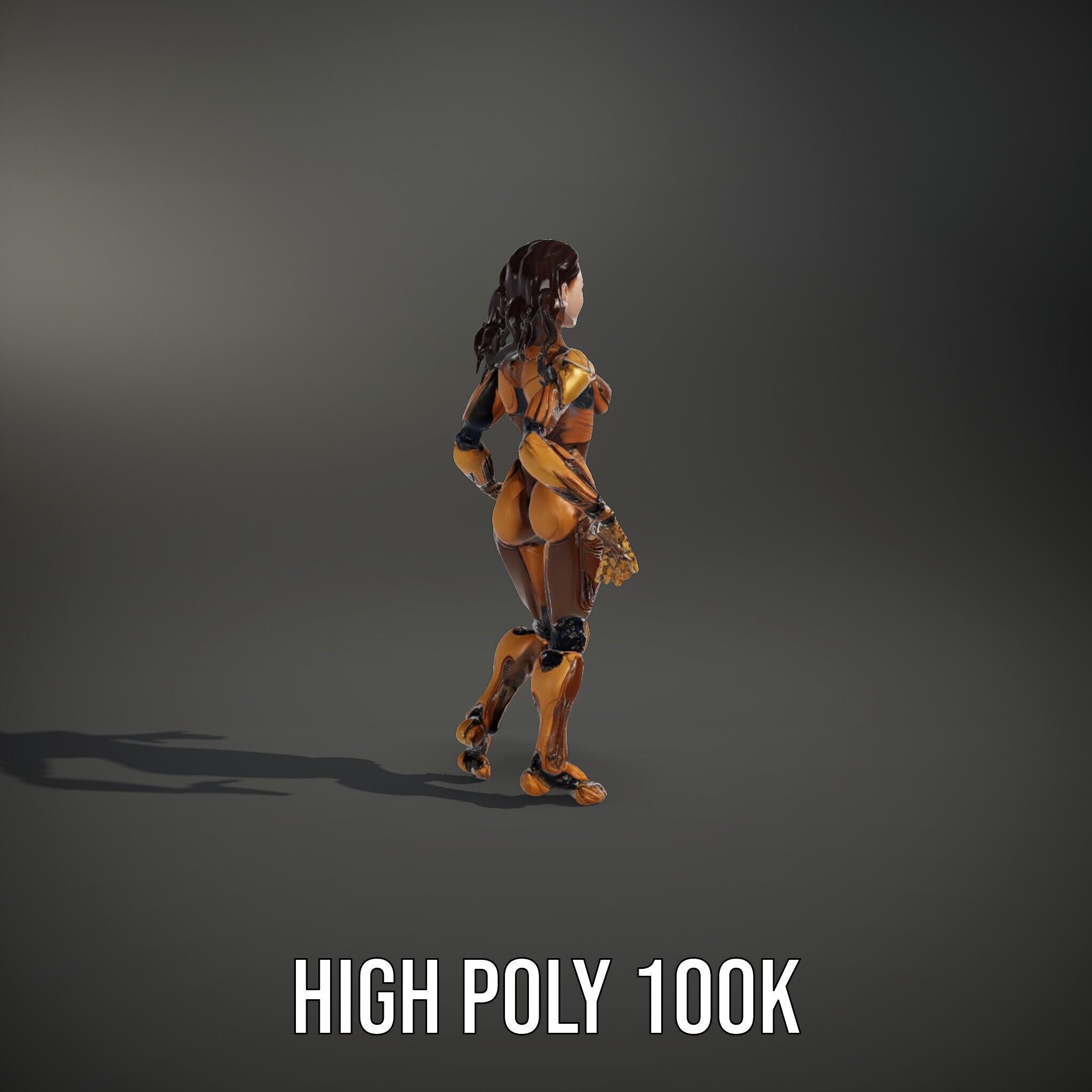 Cyber Warrior Futuristic Female Rigged and Animated D Charact... Low-poly 3D model_14