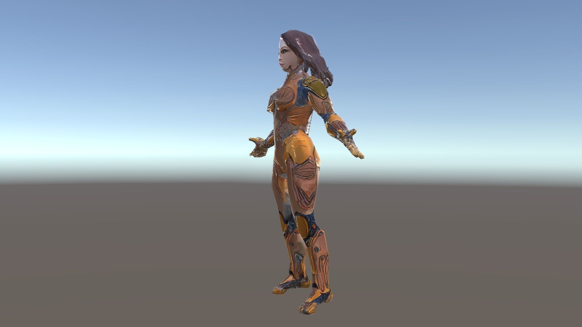 Cyber Warrior Futuristic Female Rigged and Animated D Charact... Low-poly 3D model_35