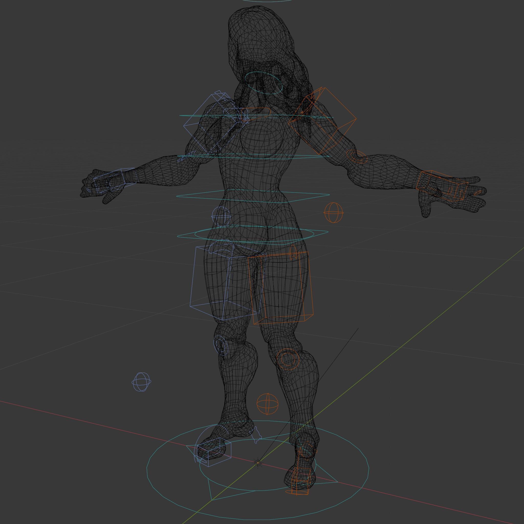 Cyber Warrior Futuristic Female Rigged and Animated D Charact... Low-poly 3D model_9