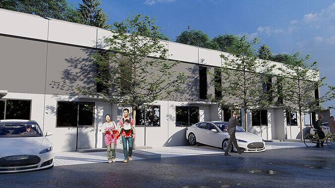 Narrow Modern House 3D Model 3 3 x 11 5 M Skp Lumion and DWG 3D model