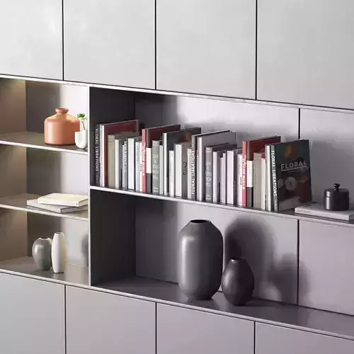 Linea  Modern Wall Storage Cabinet with Open Bookshelf