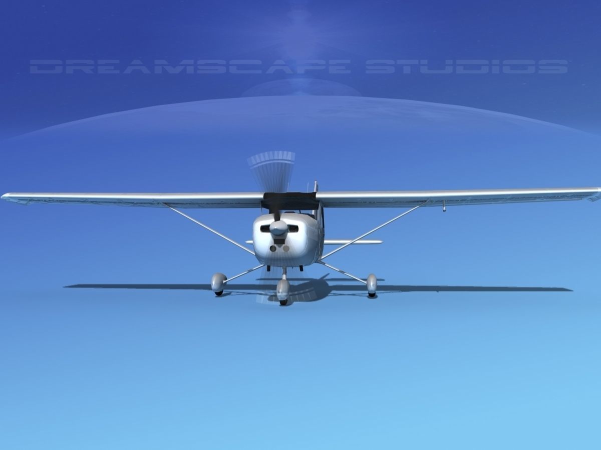 Cessna 152 Aerobat Bare Metal 3D model_1
