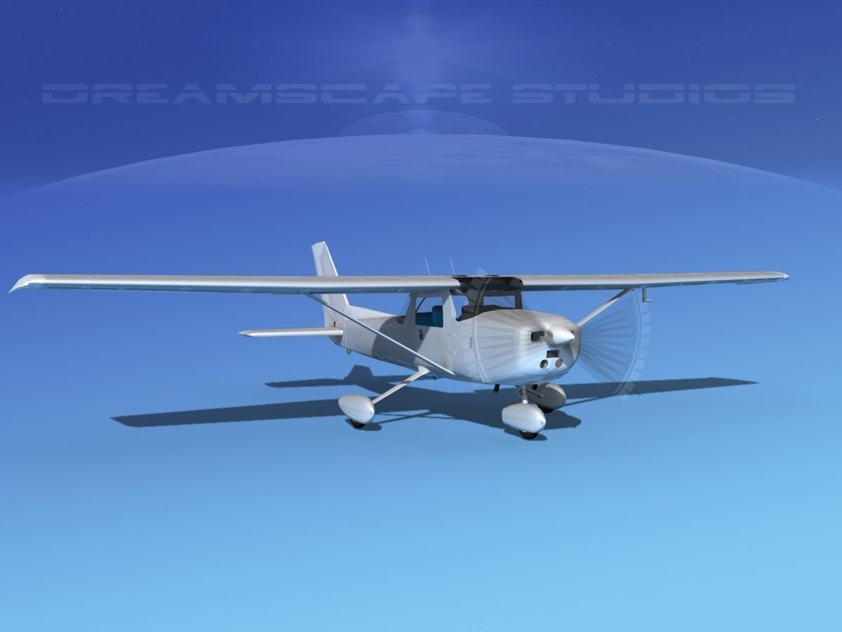 Cessna 152 Aerobat Bare Metal 3D model_2