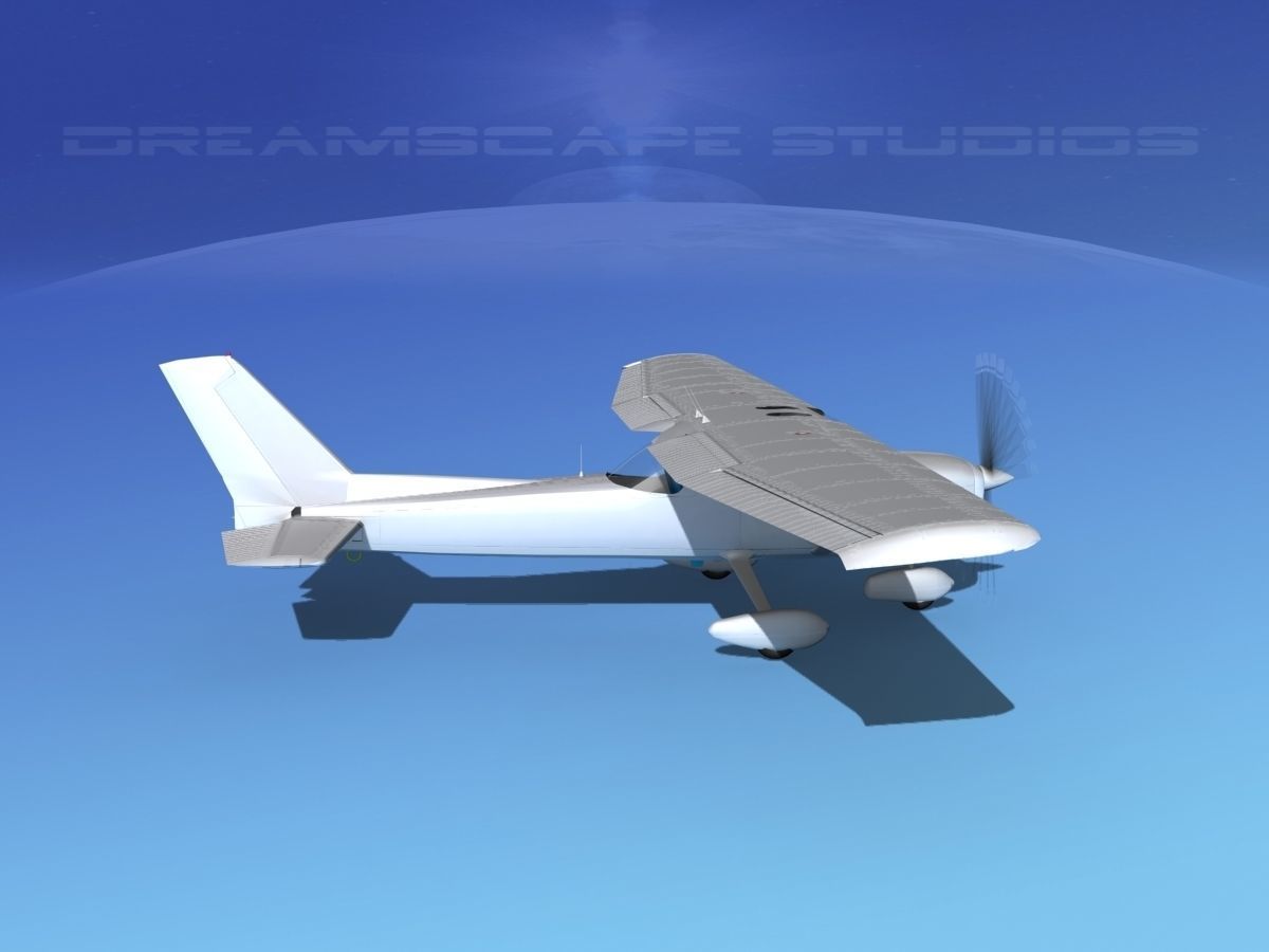 Cessna 152 Aerobat Bare Metal 3D model_4