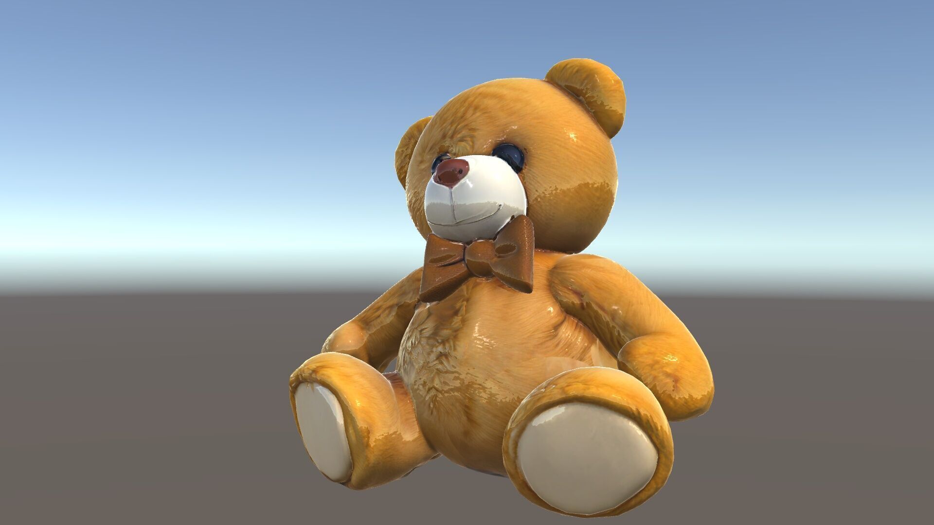 Fluffy Teddy Bear with Bow Model Pack Low-poly 3D model_33